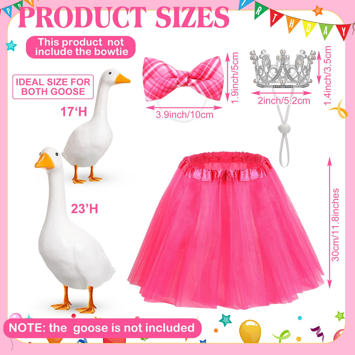 Jeere goose tutu dress adds color and whimsy to porch goose decoration.