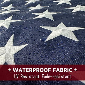 Jegatoo flag features patchwork stripes for timeless patriotism.