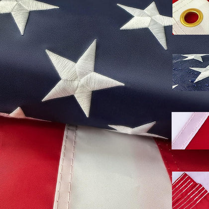Jegatoo heavy-duty flag with embroidered stars for outdoor display.
