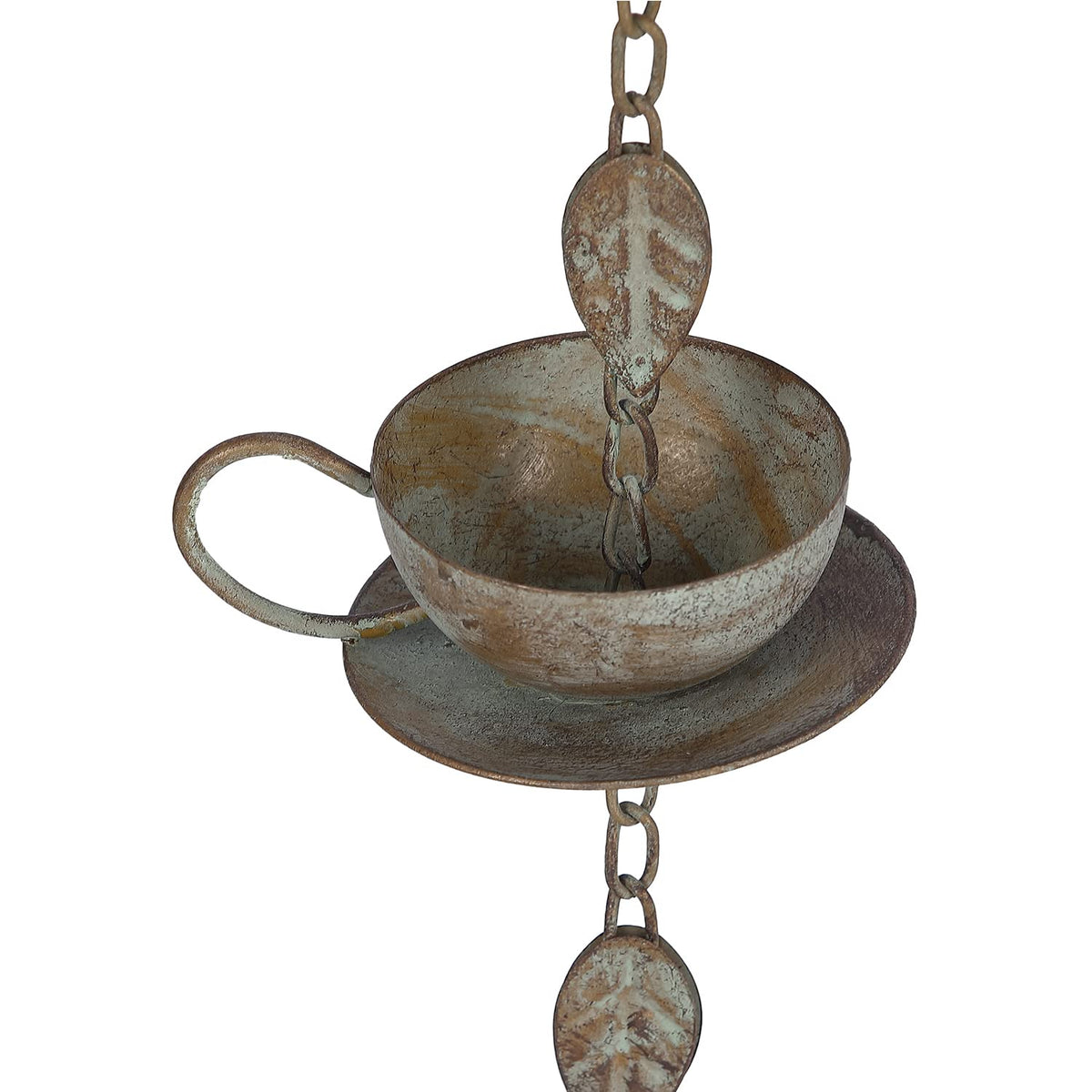 Jemeni six cups saucers detail showcases charming tea motif while guiding rain.