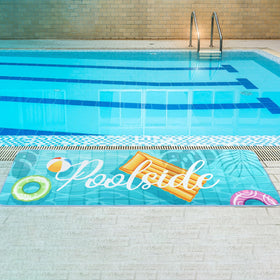 Jenaai 24x67 inch poolside mat provides expansive edge seating and coverage.