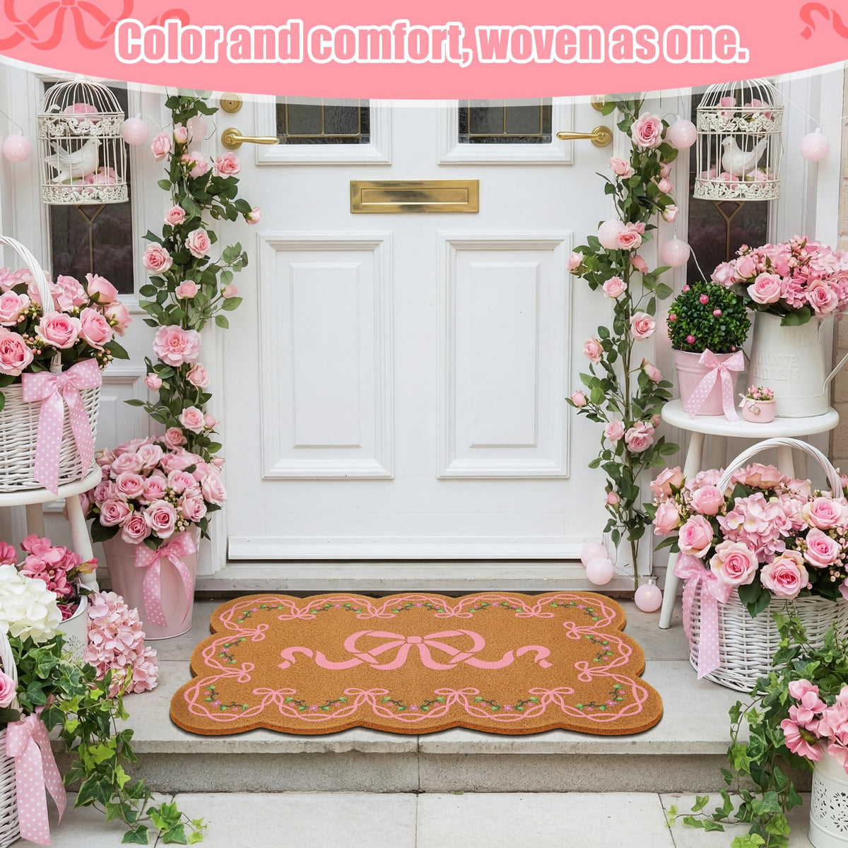 Jenaai durable imitation coir fiber doormat designed for daily indoor outdoor use.