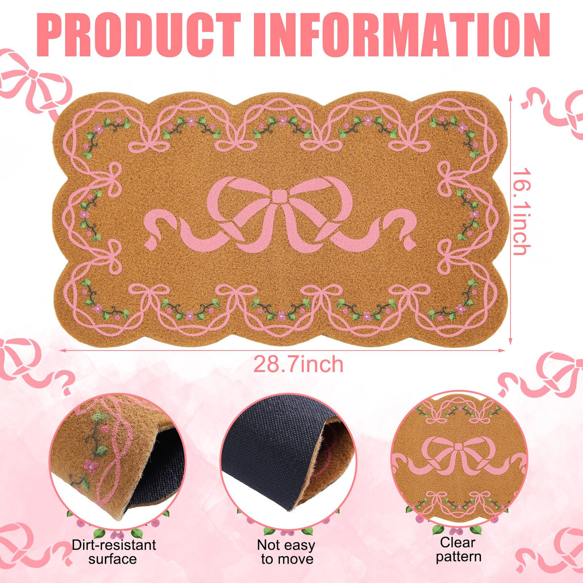 Jenaai non-slip rubber-backed entrance mat stays in place in busy areas.