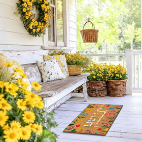 Jenaai Spring Doormat Brown Color complements earthy entryways.