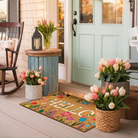 Jenaai Spring Coir Doormat Floral Design adds seasonal entryway charm.