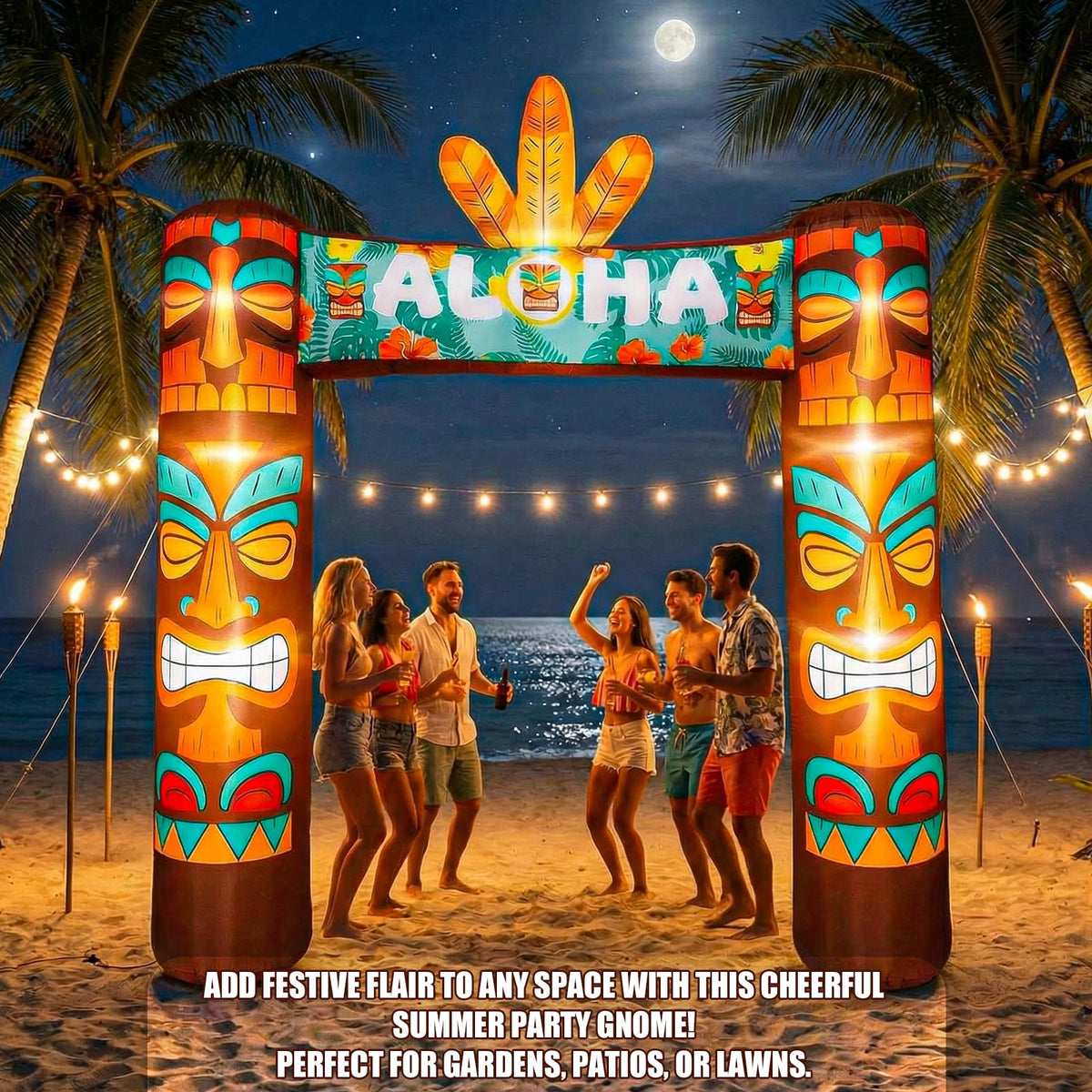 Jenaai tiki arch enhances tropical parties and photos for memorable moments.