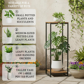 JEPRECO Indoor-outdoor stand blends rustic charm with versatility.