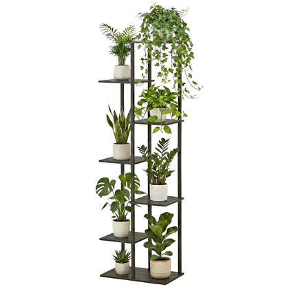 JEPRECO plant stand 7-tier black showing indoor greenery display