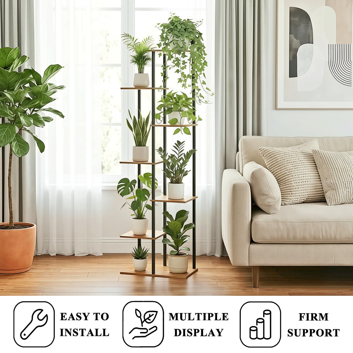 JEPRECO plant stand close-up of metal frame highlighting stability and rust resistance