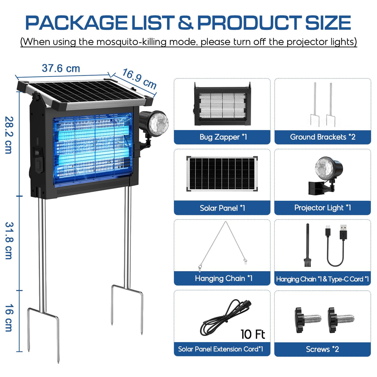 Covers up to 2100 square feet for patios, decks, and gardens