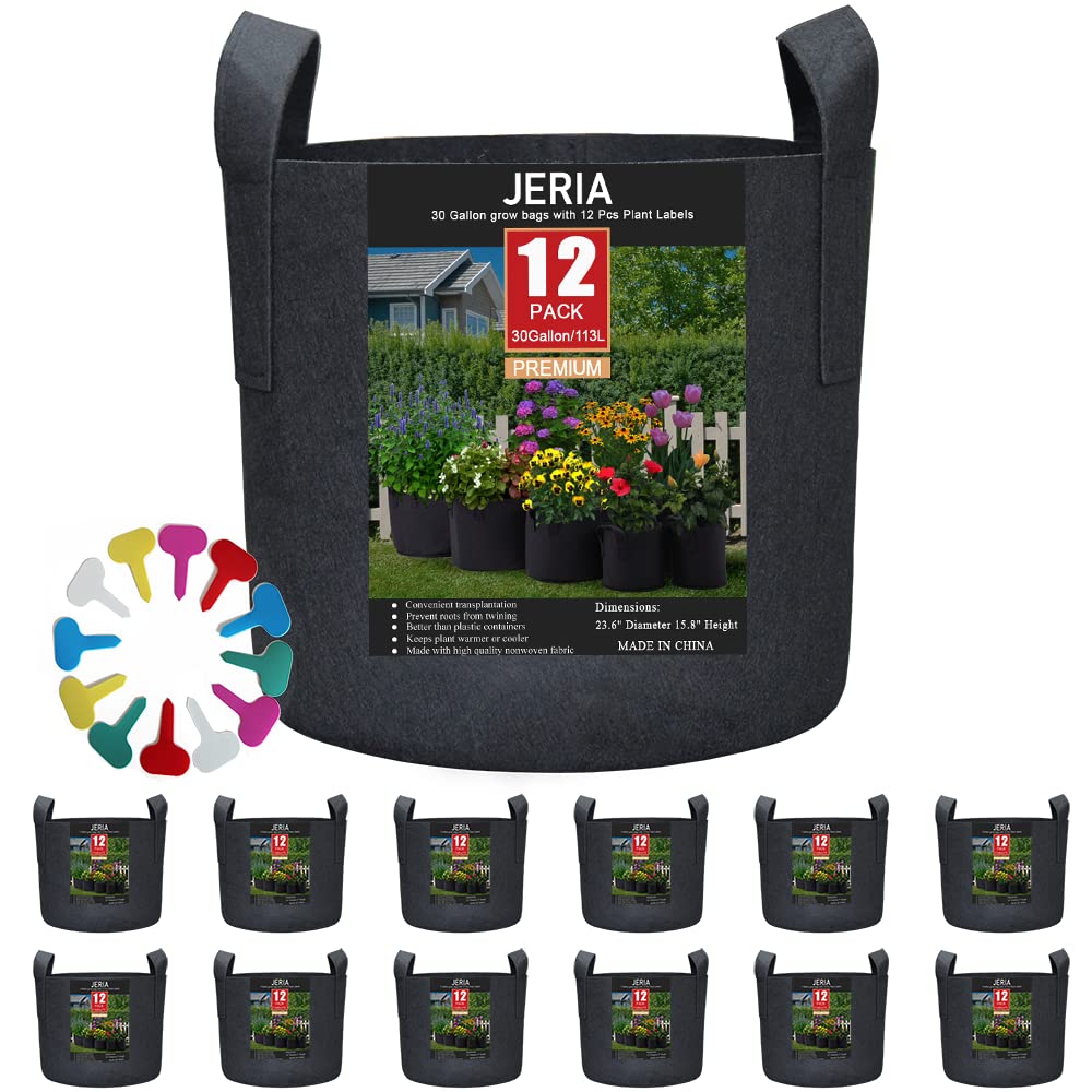 JERIA 30-gallon grow bag set enhances root airflow for healthier plants.