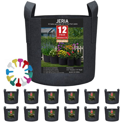 JERIA 30-gallon grow bag set enhances root airflow for healthier plants.