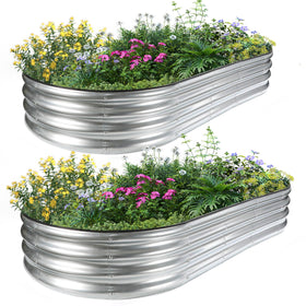 JERIA galvanized raised garden bed kit for durable outdoor gardening projects
