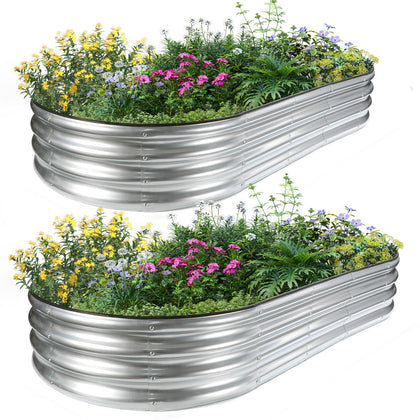 JERIA galvanized raised garden bed kit for durable outdoor gardening projects