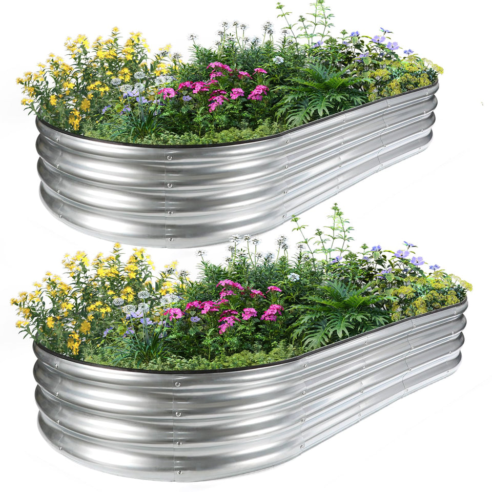 JERIA galvanized raised garden bed kit for durable outdoor gardening projects