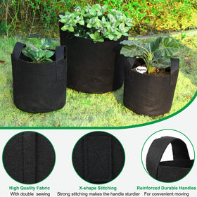 JERIA grow bags drainage system helps prevent overwatering and improve airflow