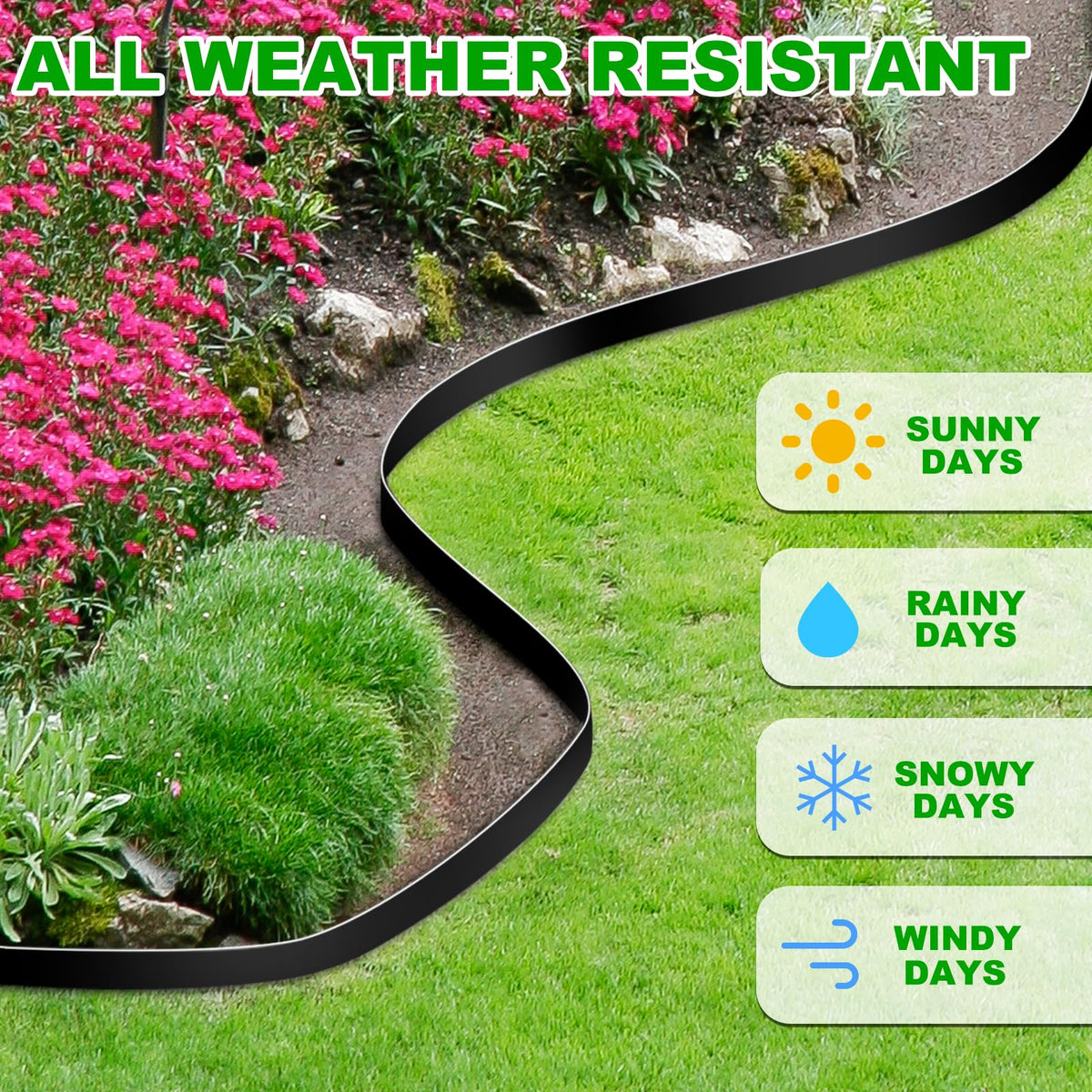 JERIA landscape border defines beds and lawns for a tidy outdoor space.