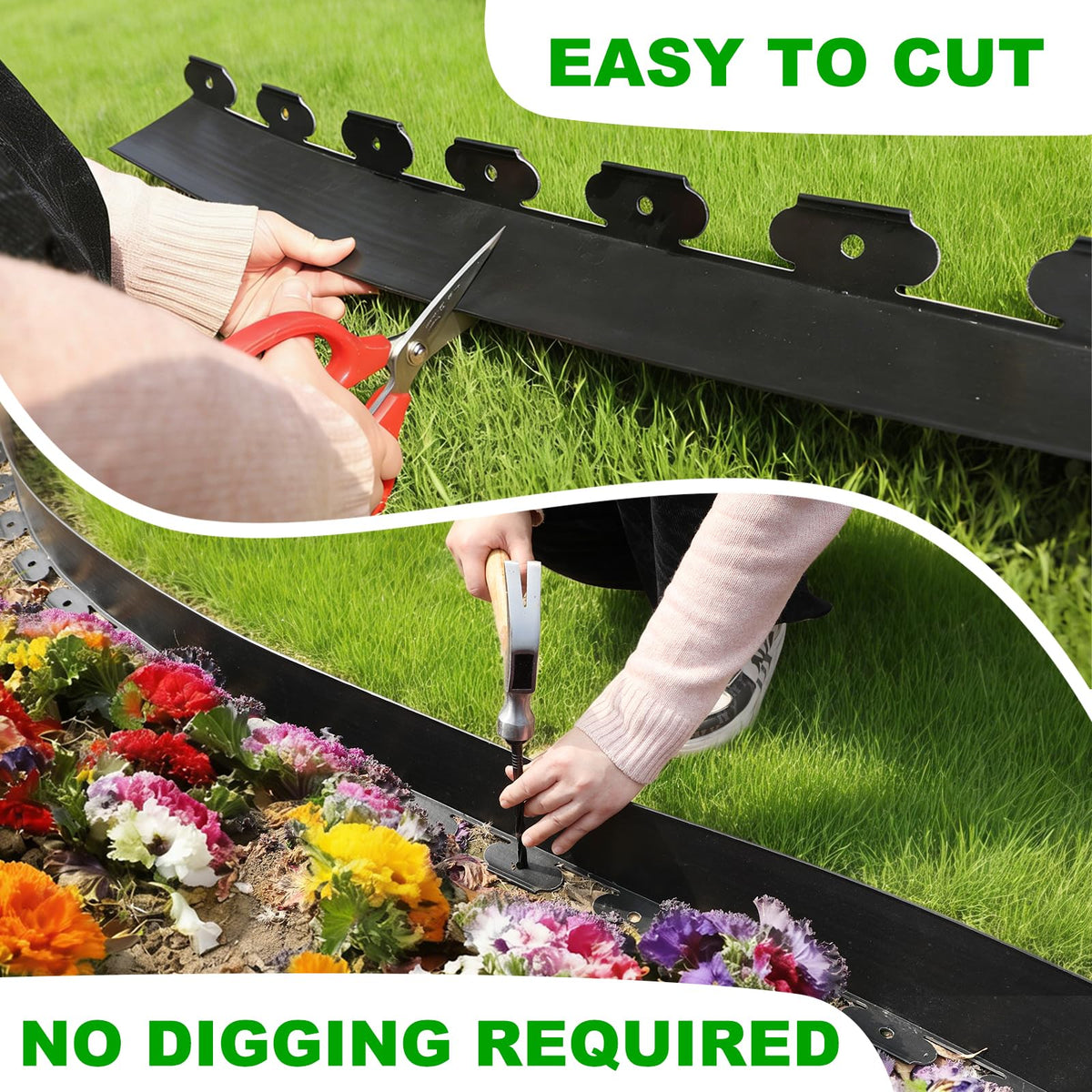 JERIA plastic border roll enhances pathways with a flexible, long-lasting garden edge.