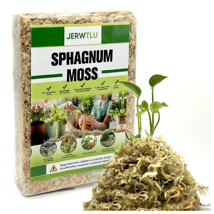 Jerwtlu sphagnum moss brick 12oz ready to soak for orchid pots