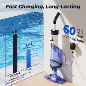 JESIMAIK telescopic pole extended to reach deep pool areas
