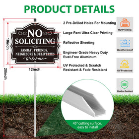 Jesmaysigns 28-inch retractable stake provides stable outdoor mounting.