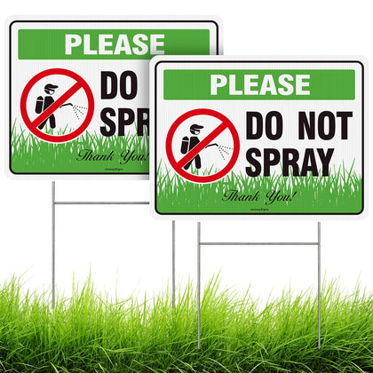 JesmaySigns outdoor 12x9 do not spray sign, highly visible for lawns.