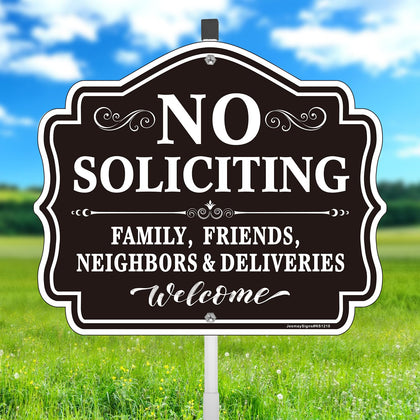 Jesmaysigns no-soliciting sign 12x10 for clear front-yard visibility and boundaries.