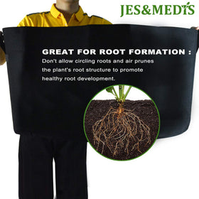 JES&MEDIS grow bags in use for vegetables and flowers.