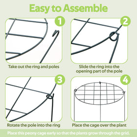 Jesosia 8-pack garden cage set for multi-plant support in beds
