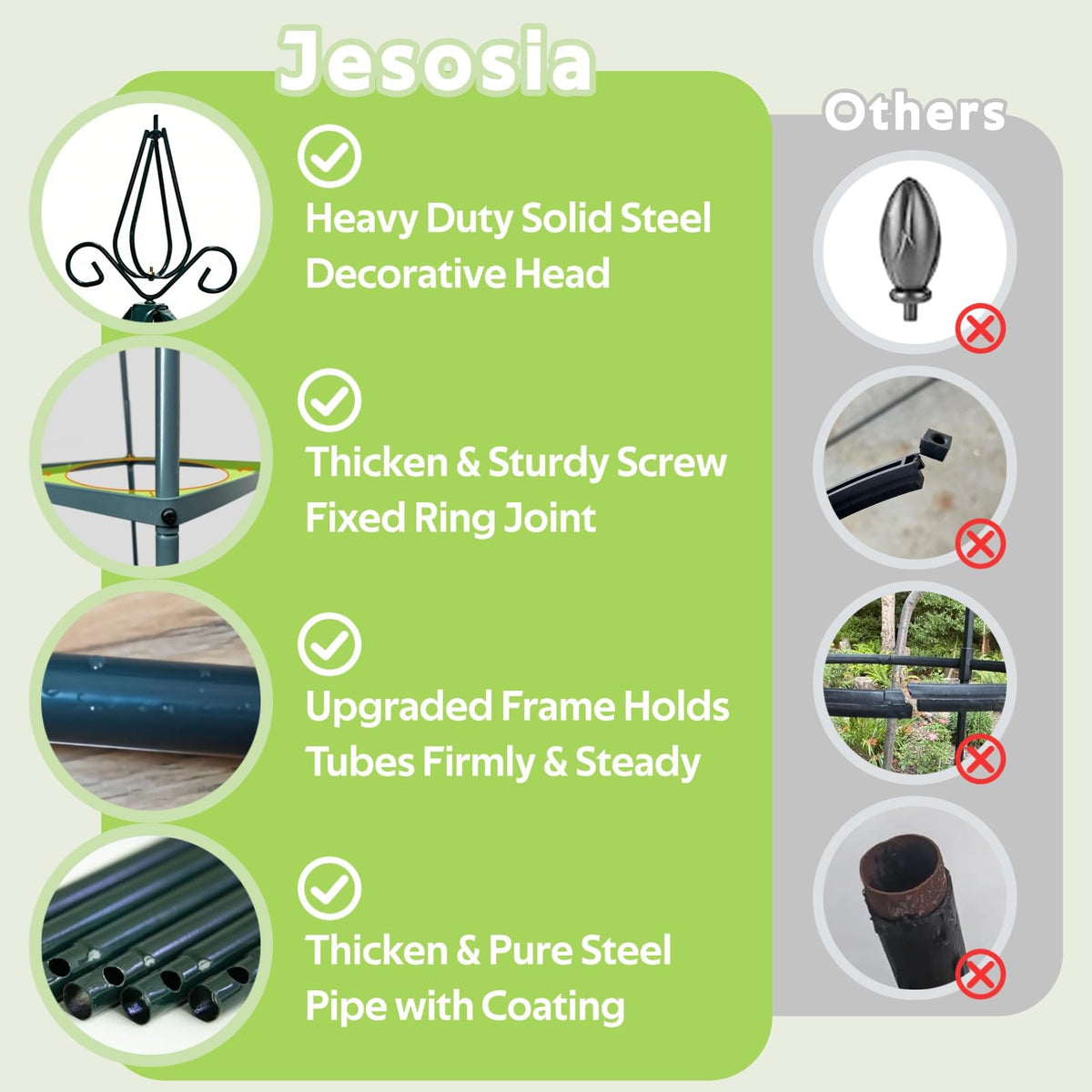 Jesosia elegant trellis enhances outdoor or indoor plant displays.