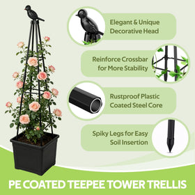 Jesosia Garden Trellis adjustable-height design fits beds or pots as plants grow.