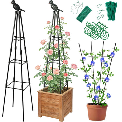 Jesosia Garden Trellis assembly in seconds providing climbing plant support.