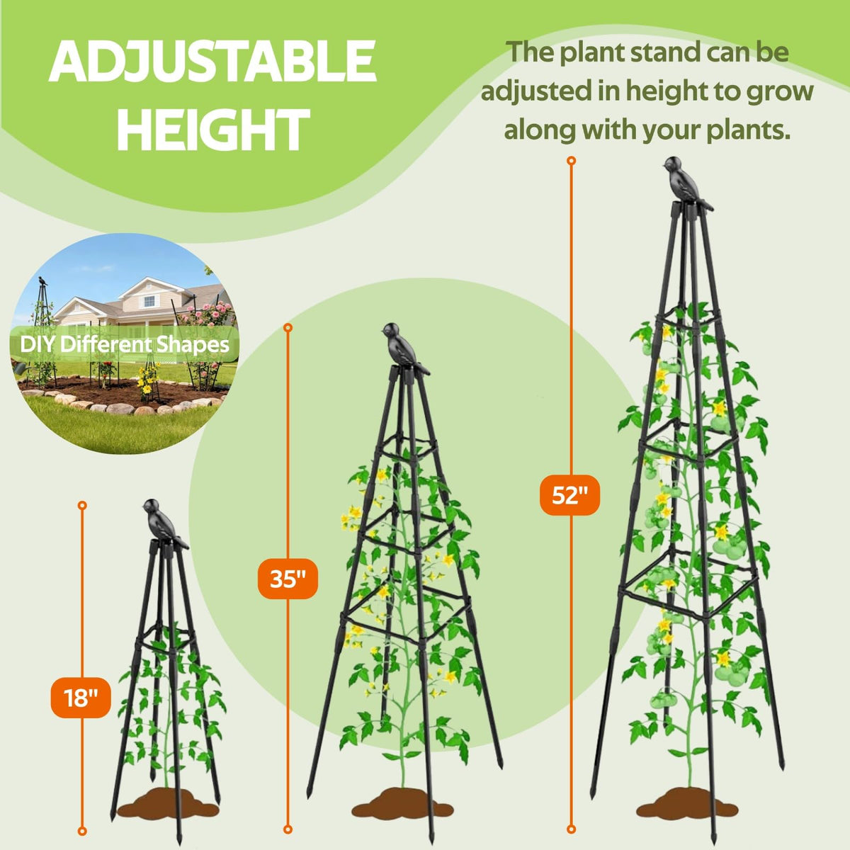 Jesosia Garden Trellis rustproof coating protects metal outdoors for longevity.