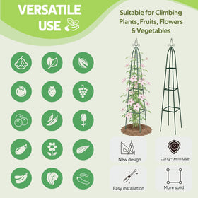 Jesosia versatile trellis supports roses, cucumbers, beans, and more.