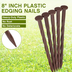 Jetec 150-pcs pack simplifies DIY edging projects with spiral anchors.
