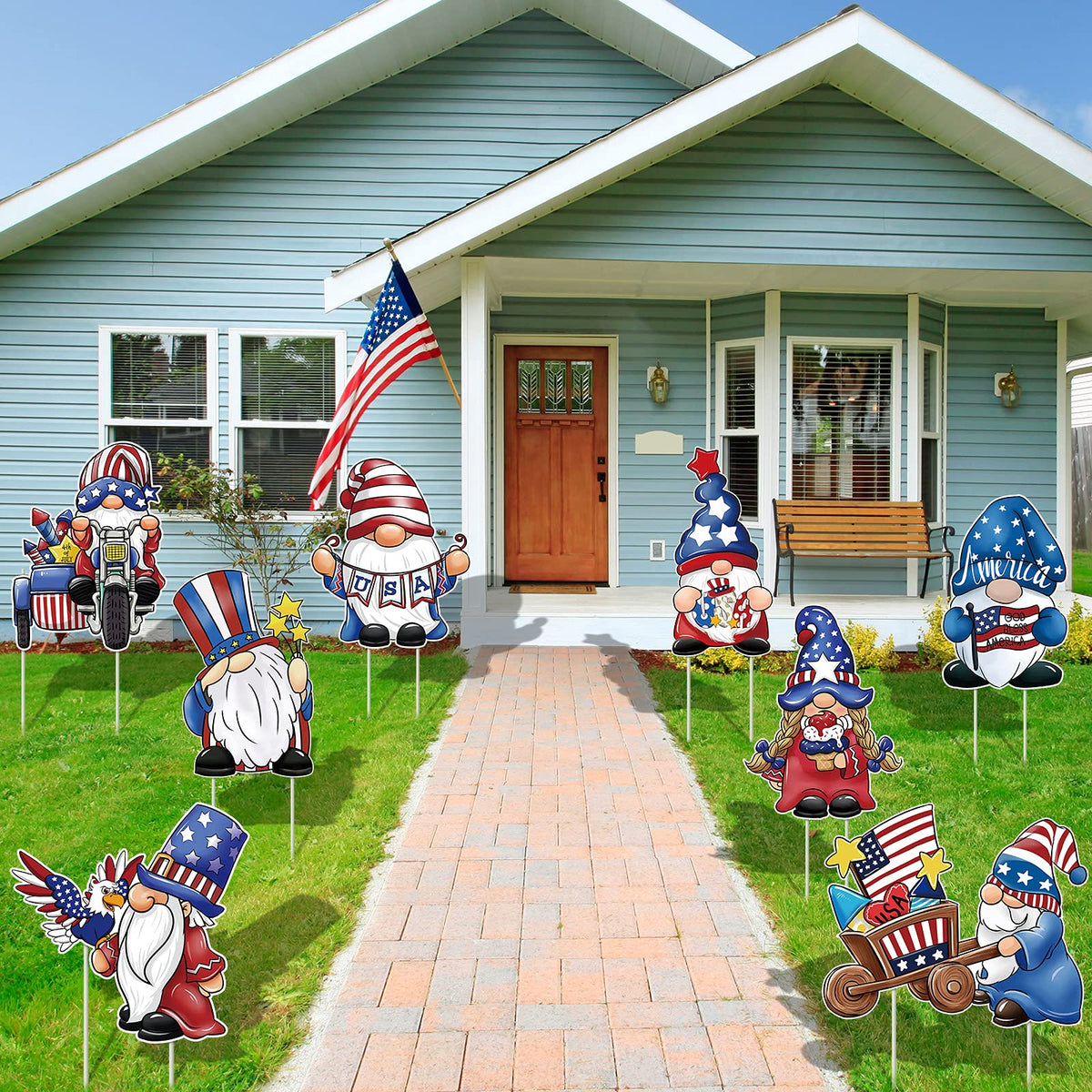 Jetec bright red, blue, white print to attract attention in your yard