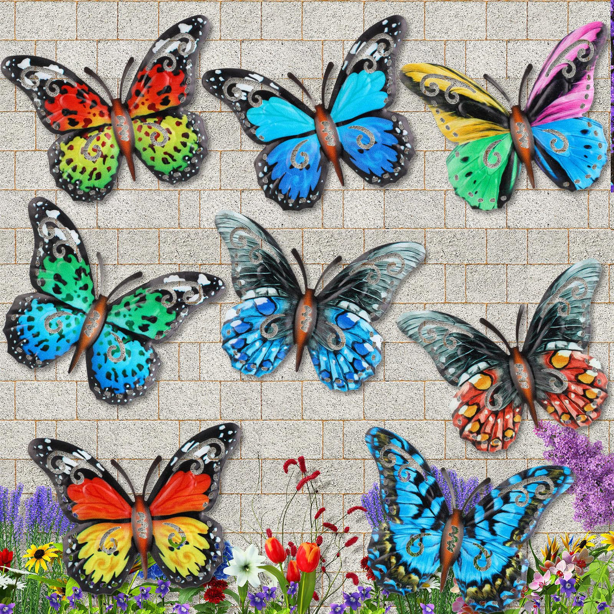 Jetec butterfly wall decor-1 adds colorful outdoor 3D detail to garden gates