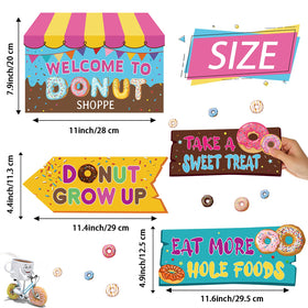 Jetec donut directional signs set for easy outdoor party navigation.