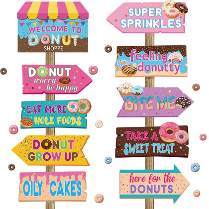 Jetec donut sign welcome yard display enhances outdoor party curb appeal.