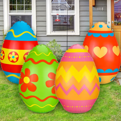 Jetec 4-pack Easter eggs, 60cm giant yard decor for outdoor display.