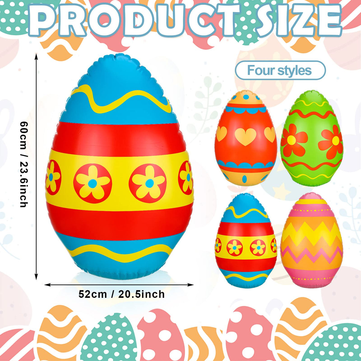 Jetec Easter eggs pattern-2, charming print for porch display and seasonal cheer.