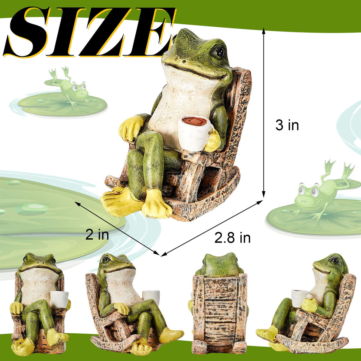 Jetec frog garden statue desk decor brings playful ambiance to a workspace.