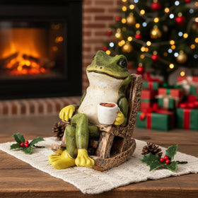 Jetec frog statue desk and windowsill decor cute accent for home or office.