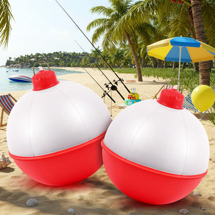 Jetec giant inflatable bobber balloon in red and white, 32 inches, eye-catching party decor.