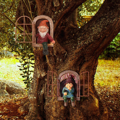 Jetec gnome out-the-door tree hugger adds playful charm to your garden.