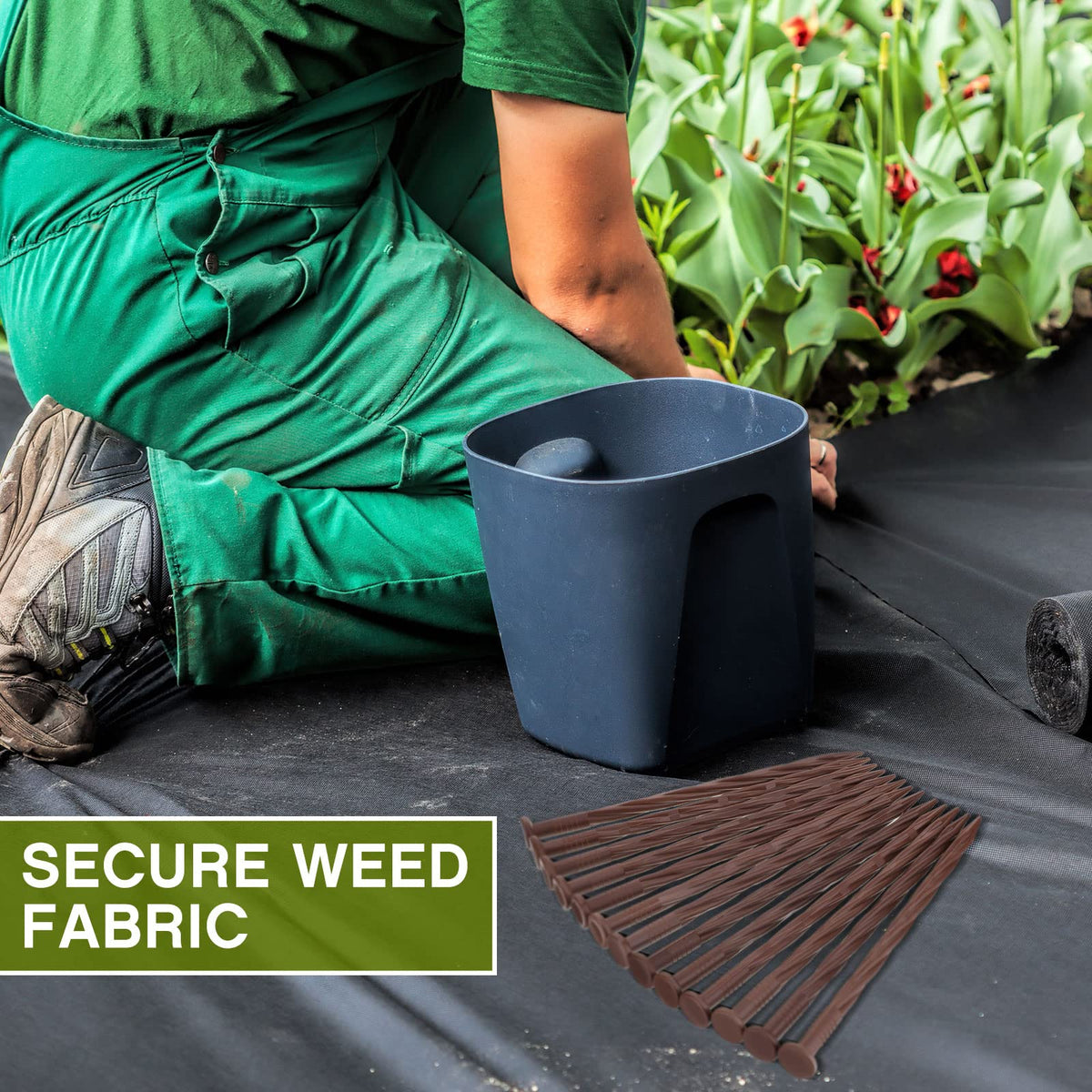 Jetec hammer-in garden spikes ensure quick, secure landscape setup.