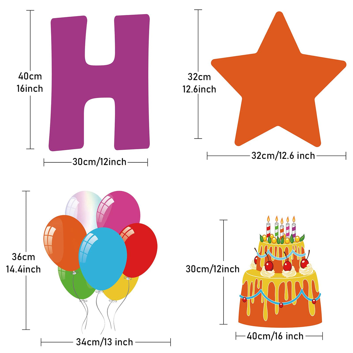 Jetec Happy Birthday balloon sign adds cheerful color for memorable lawn decor