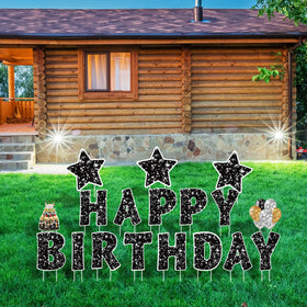 Jetec Happy Birthday balloon sign adds festive flair to outdoor celebrations.