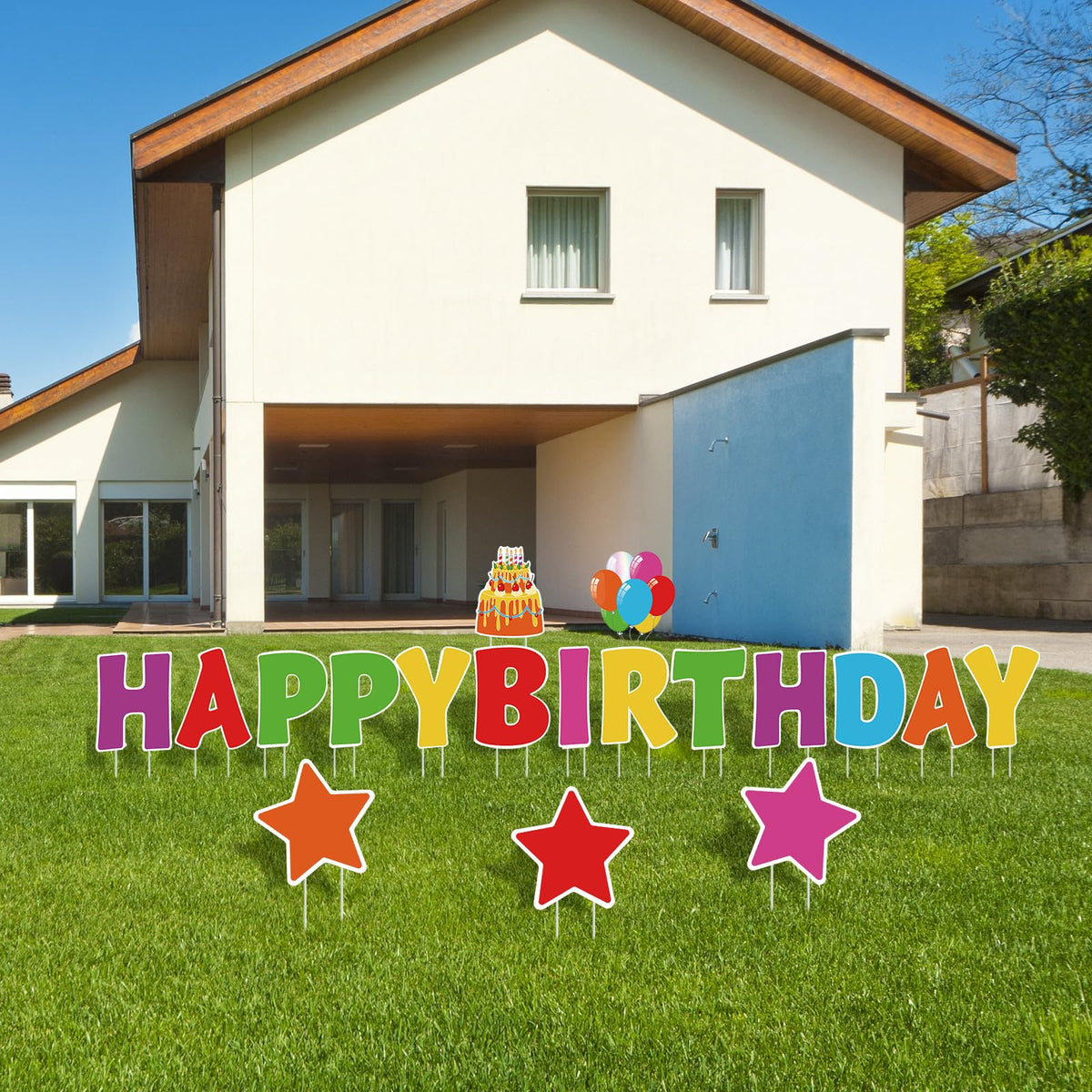 Jetec Happy Birthday stars sign creates a sparkling backdrop for photos