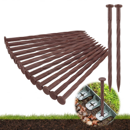 Jetec spiral landscape spikes secure edging for neat garden borders.
